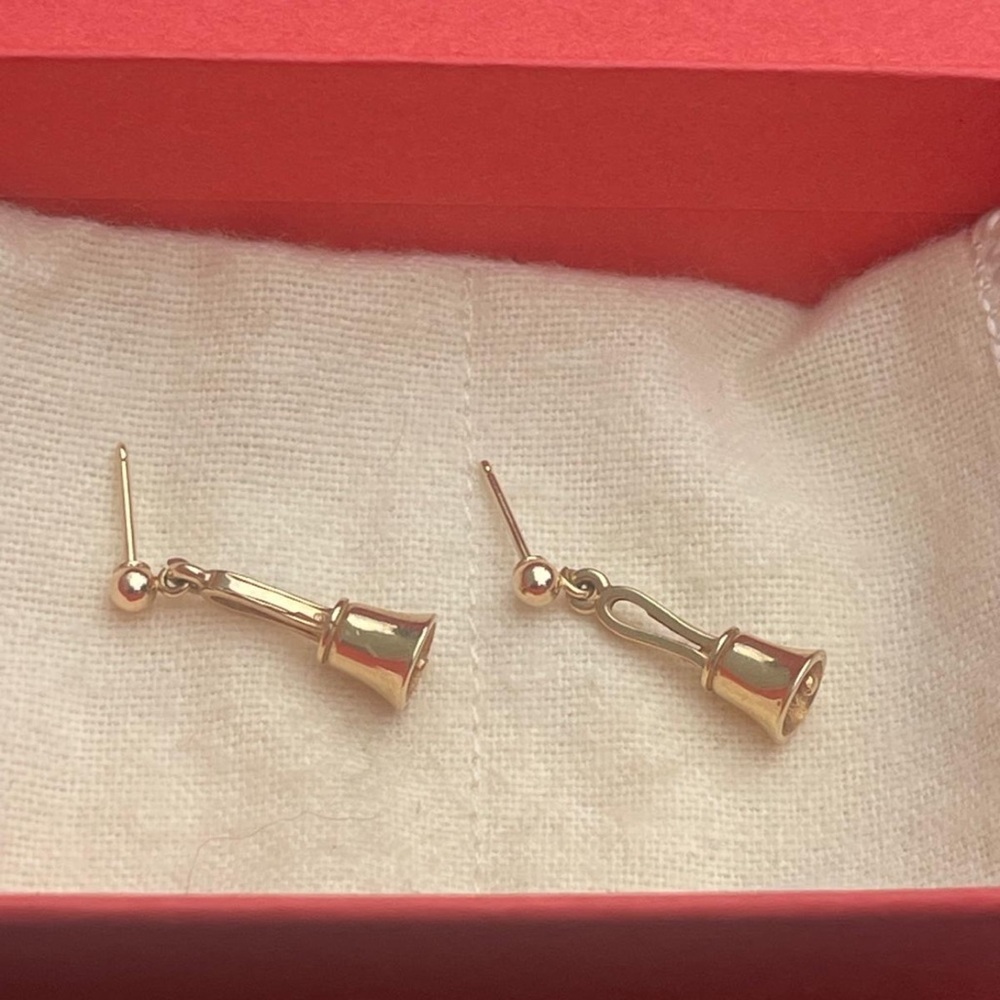 James Avery Christmas bell post earrings 14k yelllow gold